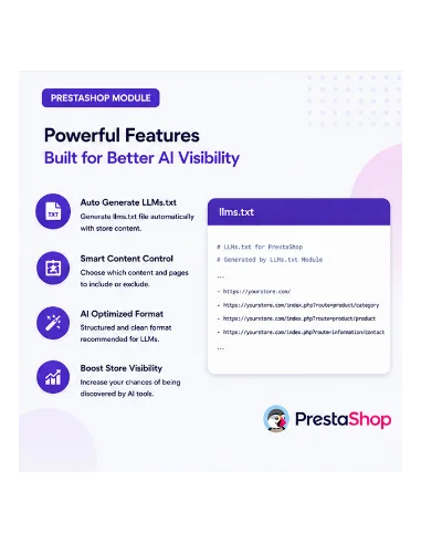 Prestashop LLMs.txt-Generator-Modul | KI-Suche und LLM-Optimierung